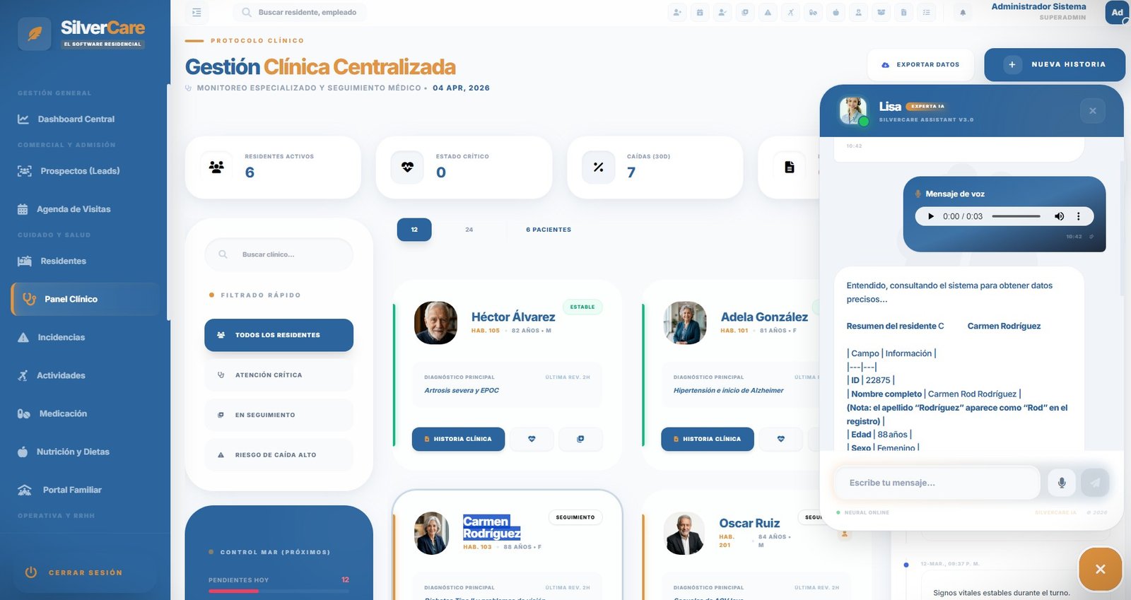 SilverCare Administrativo